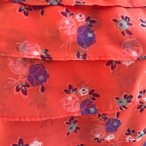 Vintage American Eagle Outfitters Orange Sheer Floral Sleeveless Top – XS - Picture 3 of 9